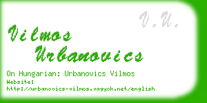 vilmos urbanovics business card